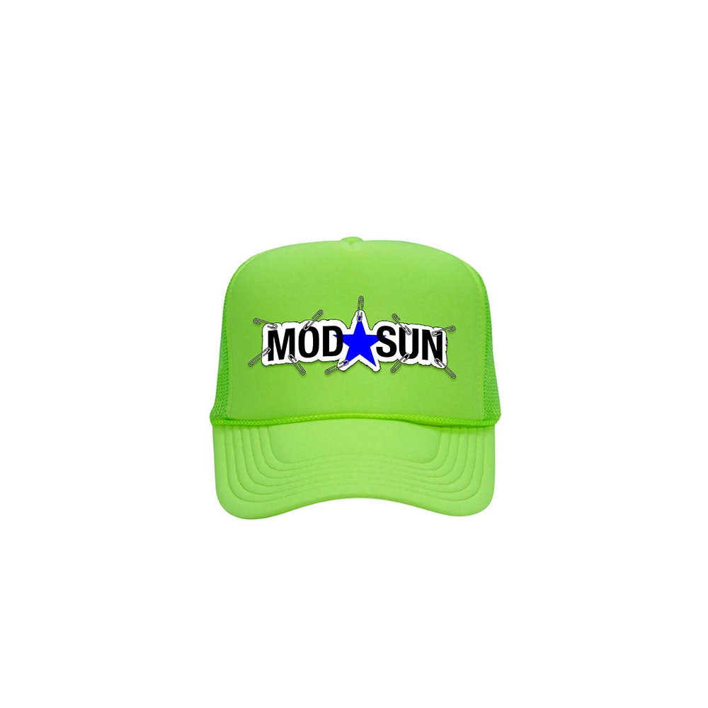 Neon Green Mod Sun Trucker