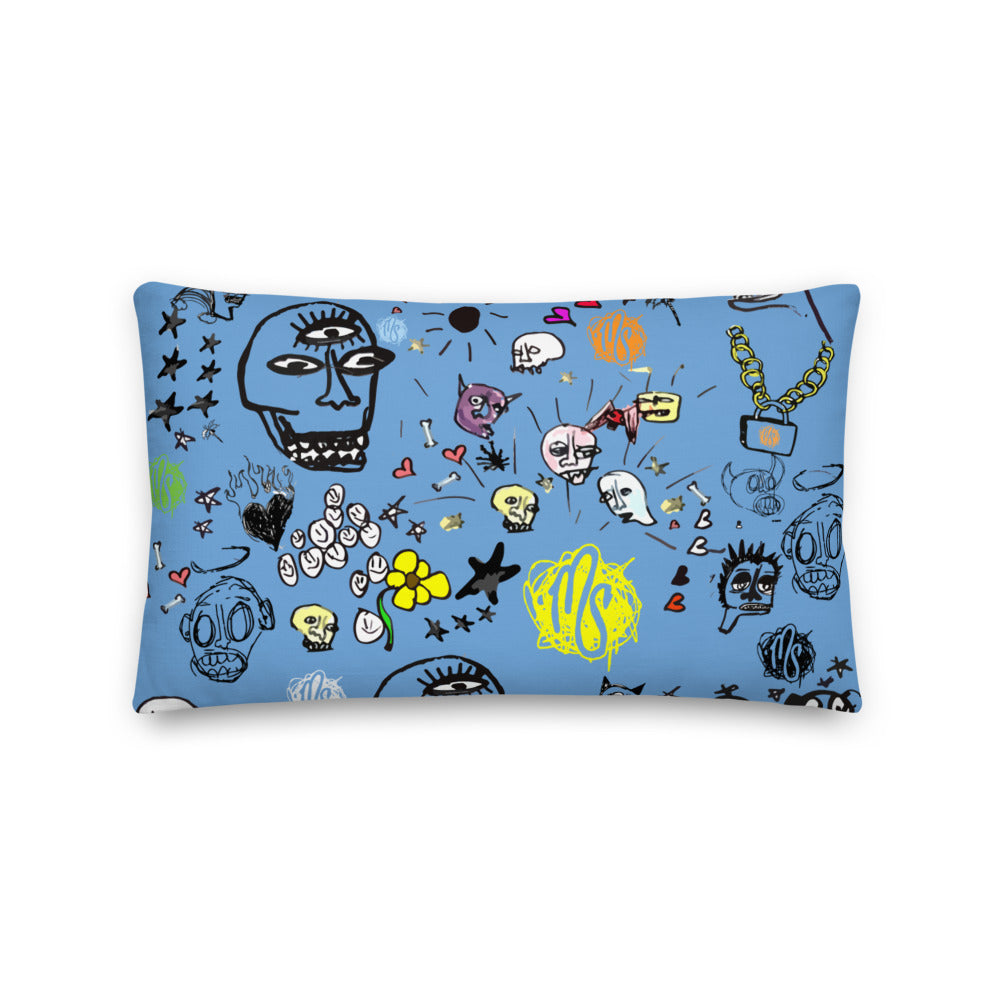 Art All Over Premium Blue Pillow