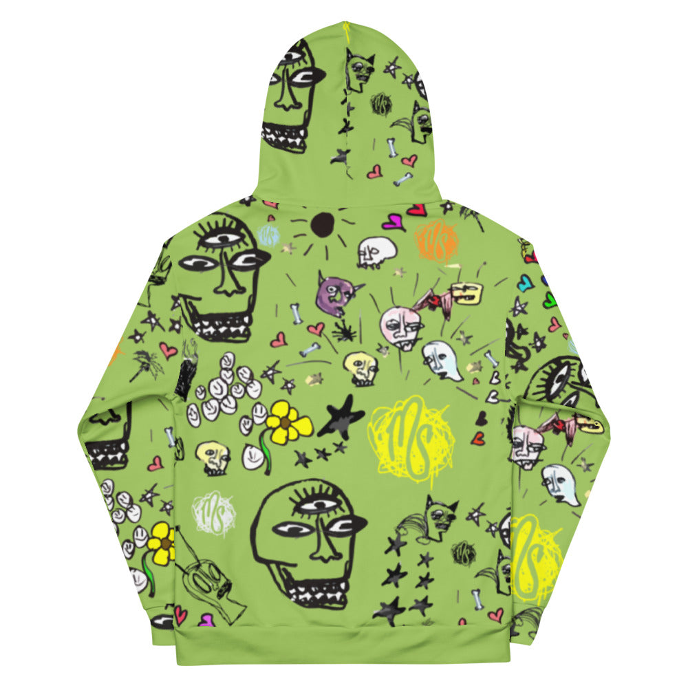 Art All Over Green Hoodie