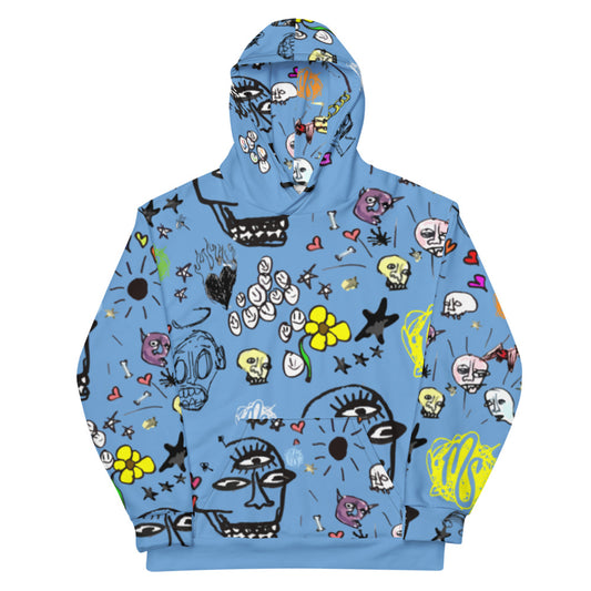 Art All Over Blue Hoodie