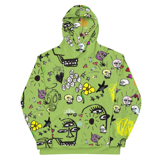 Art All Over Green Hoodie