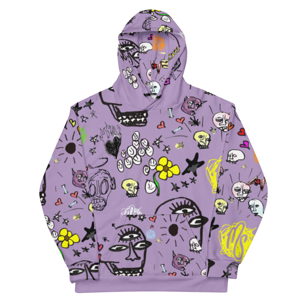 Art All Over Purple Hoodie