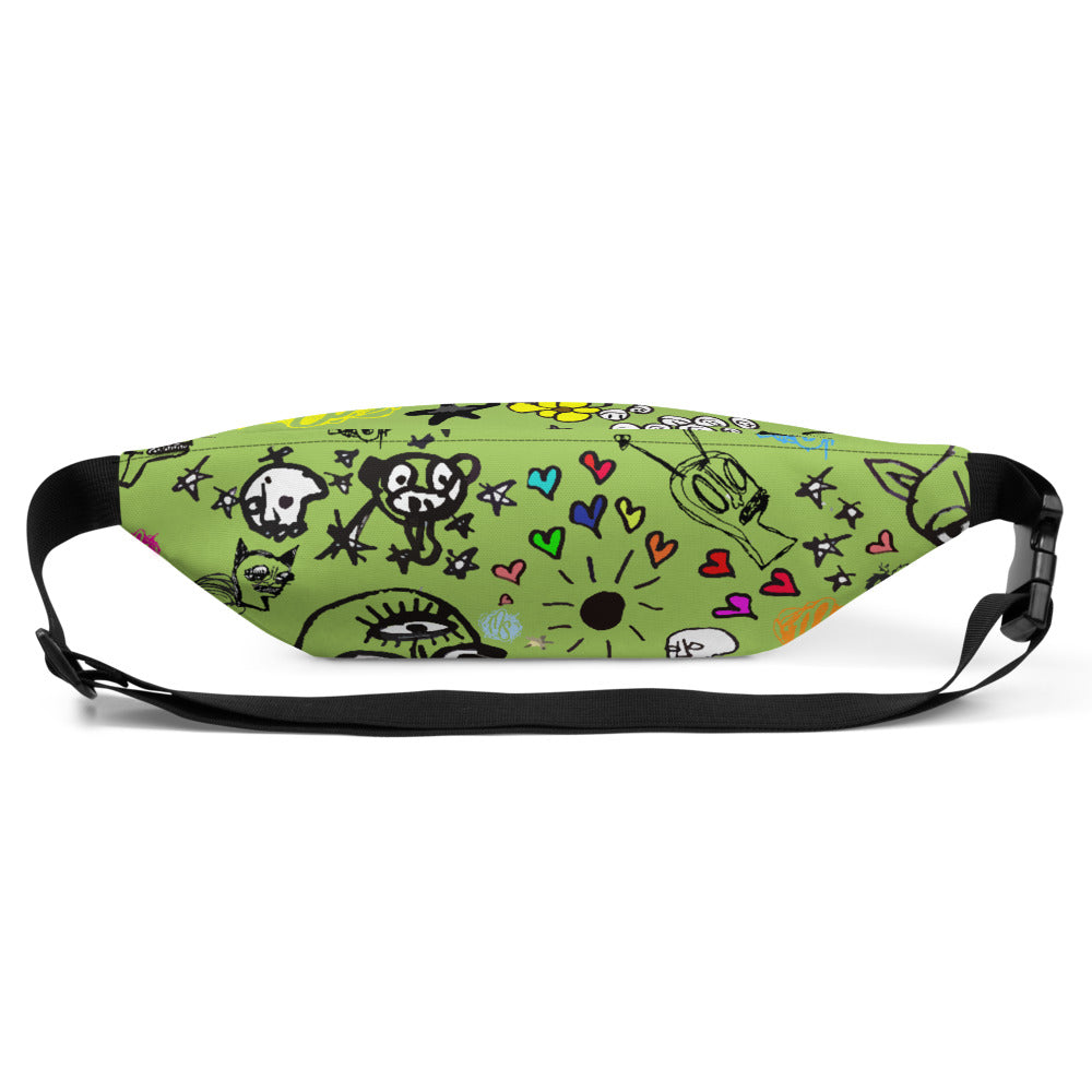 Art All Over Green Fanny Pack