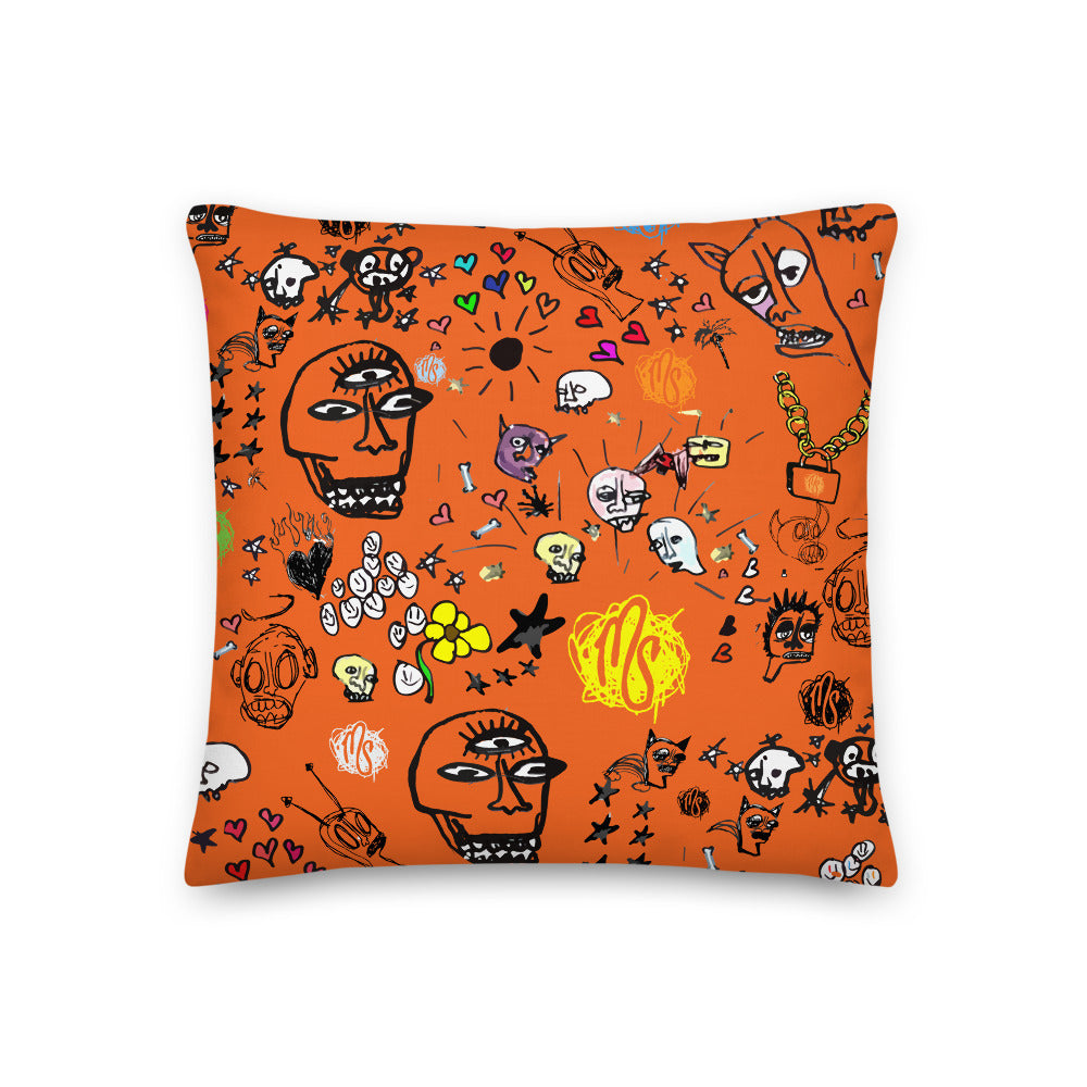 Art All Over Premium Orange Pillow