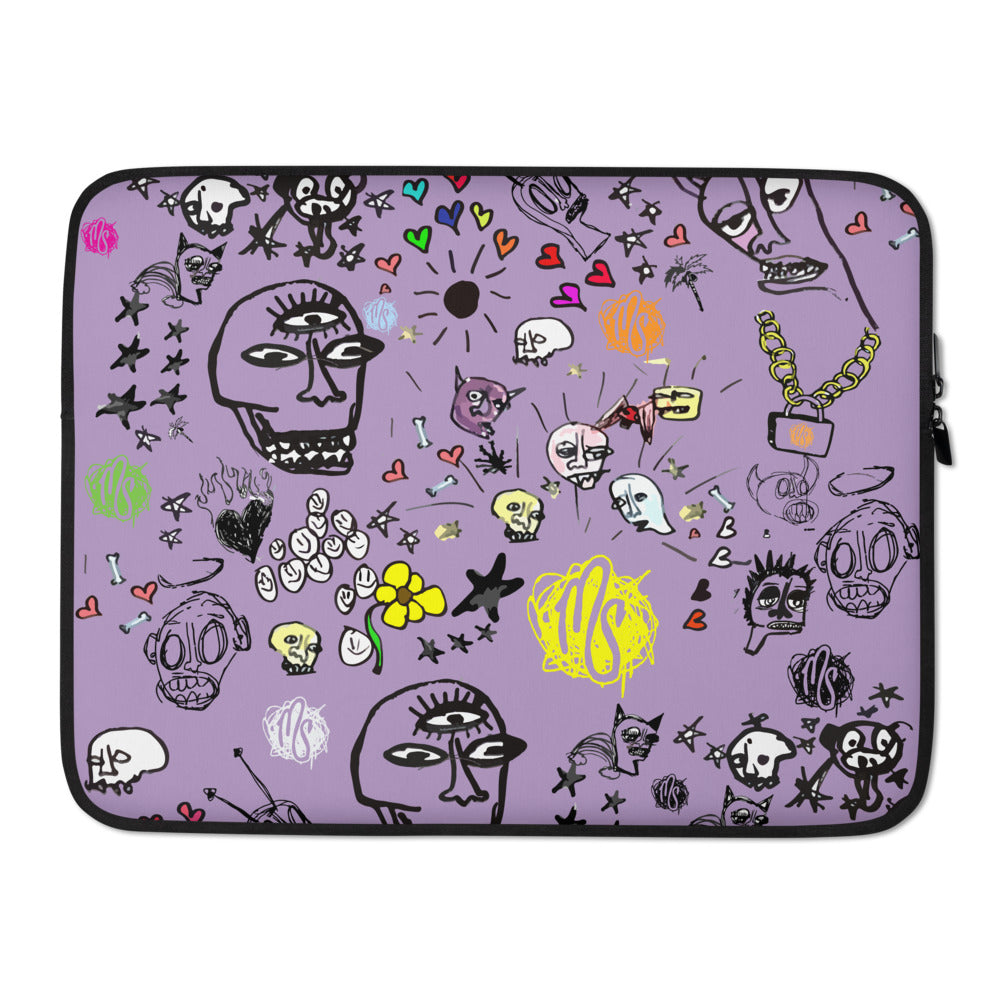 Art All Over Purple Laptop Sleeve