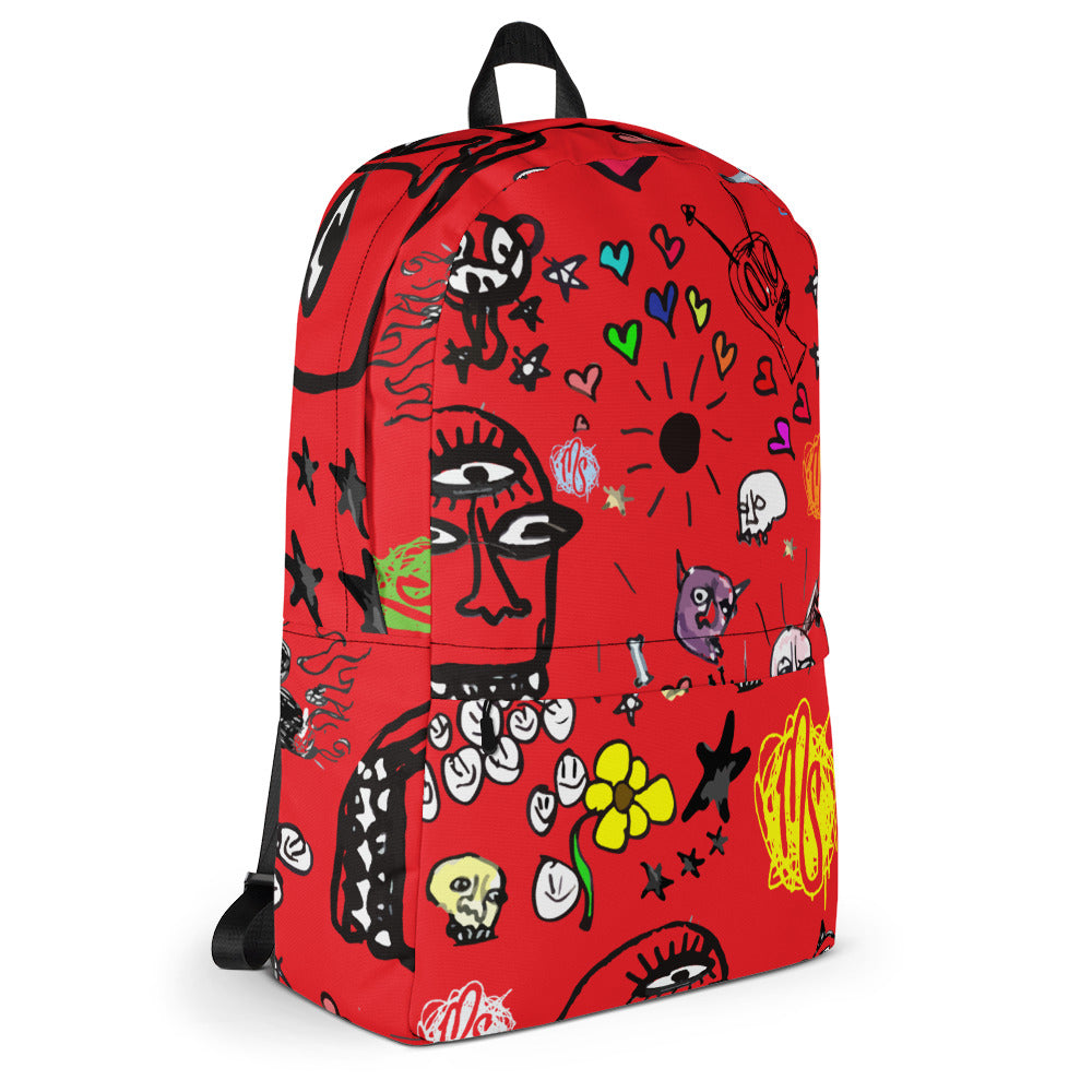 Art All Over Red Backpack