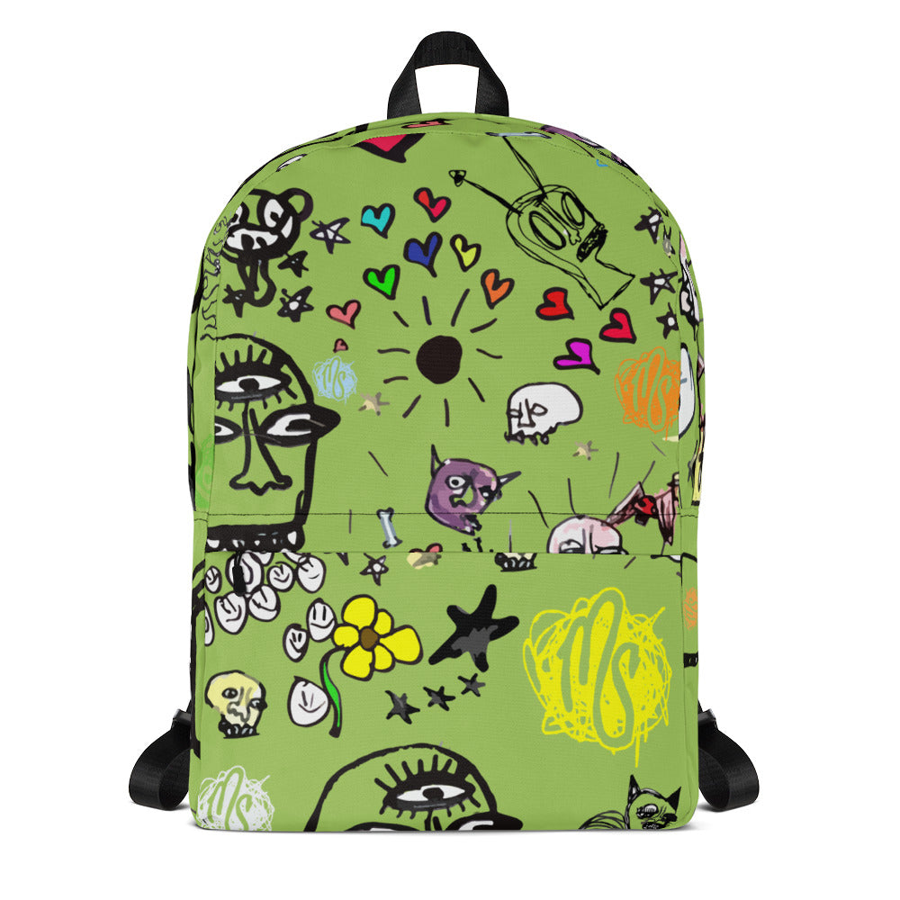 Art All Over Green Backpack