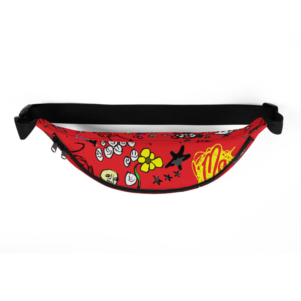 Art All Over Red Fanny Pack