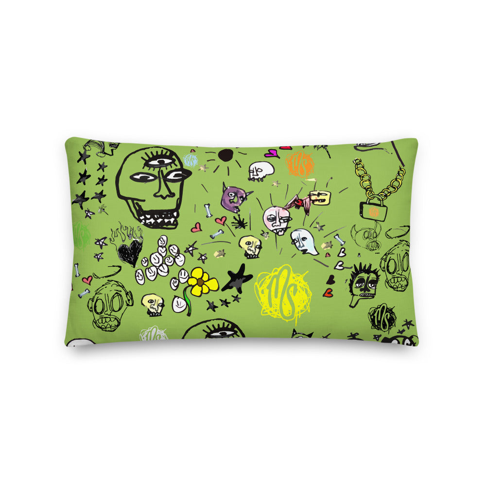 Art All Over Green Premium Pillow