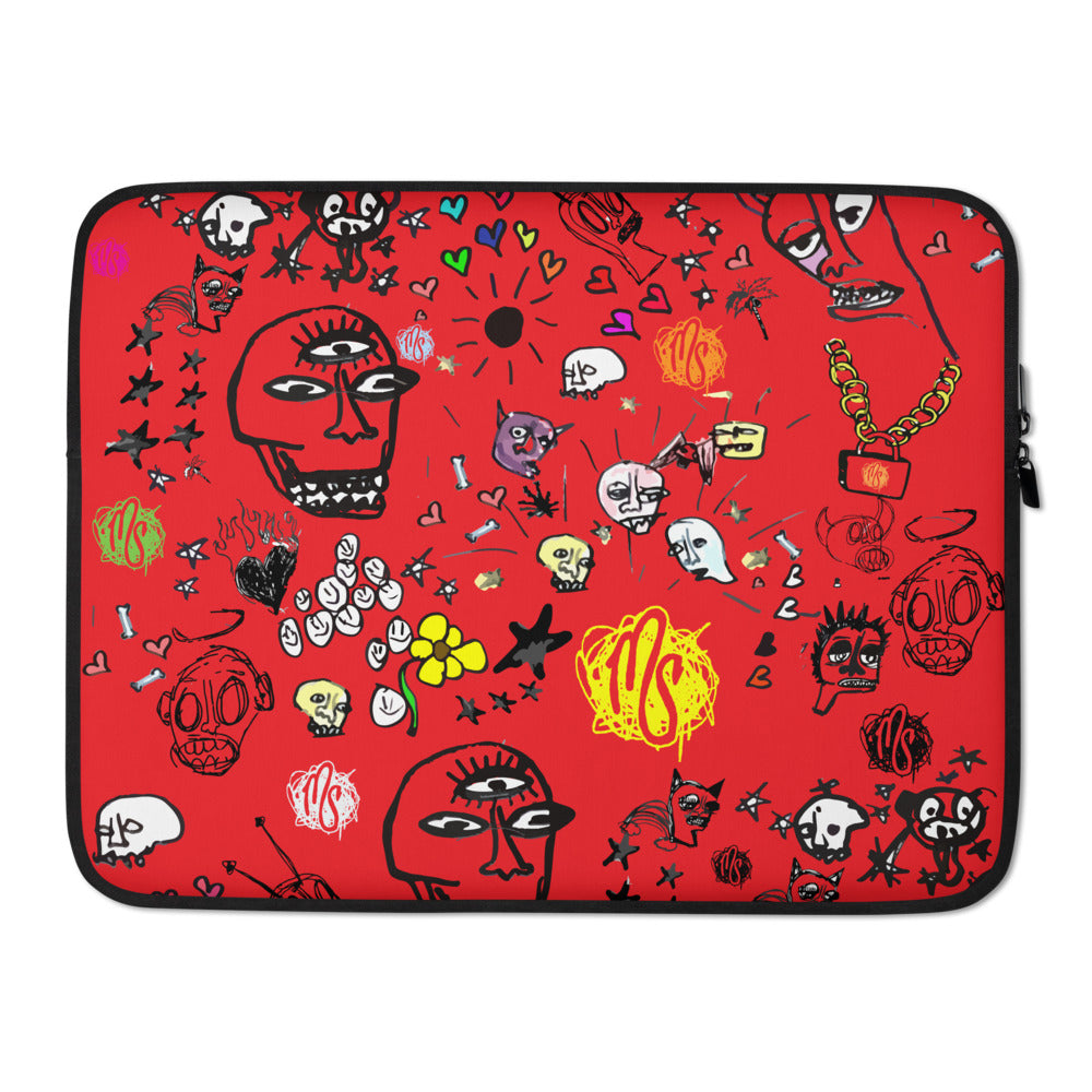 Art All Over Red Laptop Sleeve