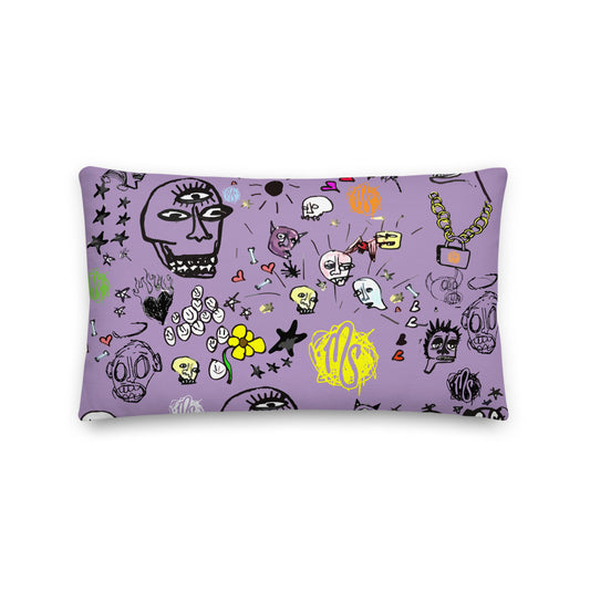 Art All Over Purple Premium Pillow