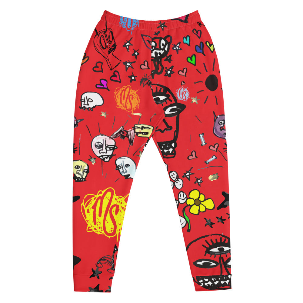 Art All Over Men's Red Joggers