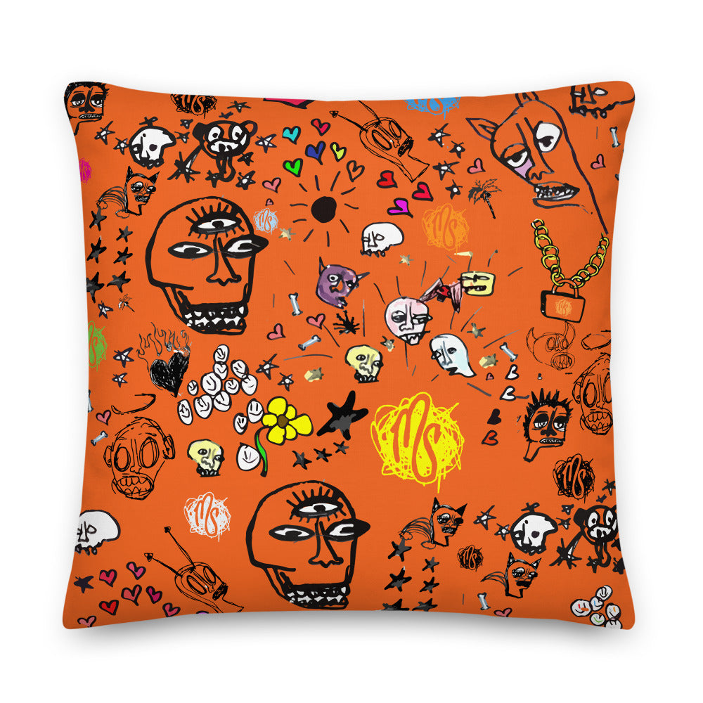 Art All Over Premium Orange Pillow