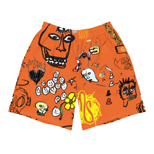 Art All Over Men's Orange Shorts