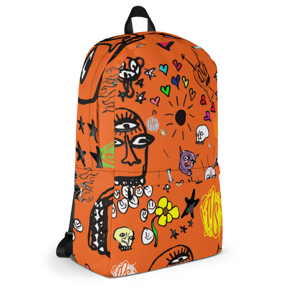 Art All Over Orange Backpack