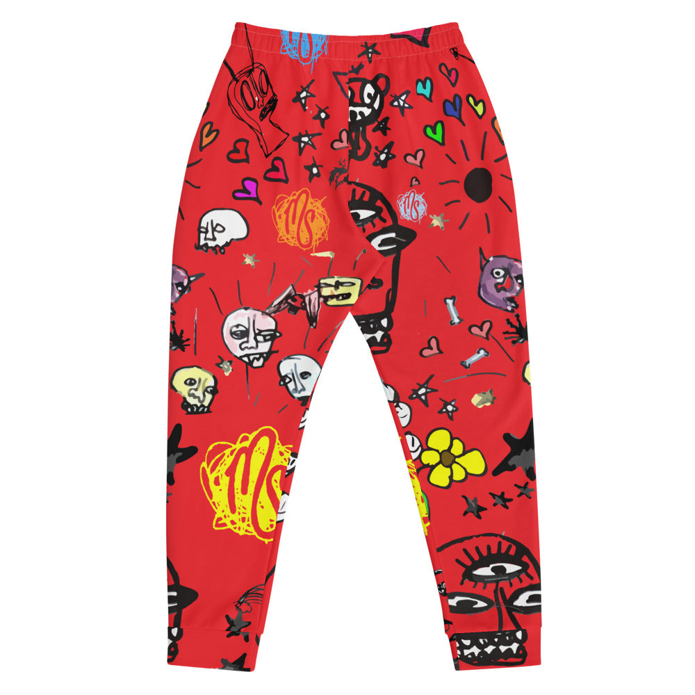 Art All Over Men's Red Joggers
