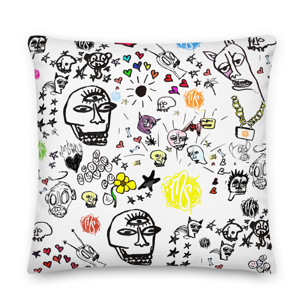 Art All Over White Premium Pillow