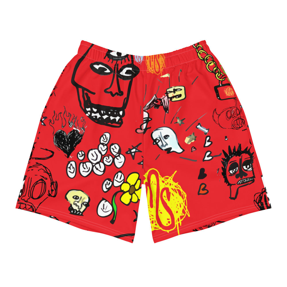 Art All Over Men's Red Shorts