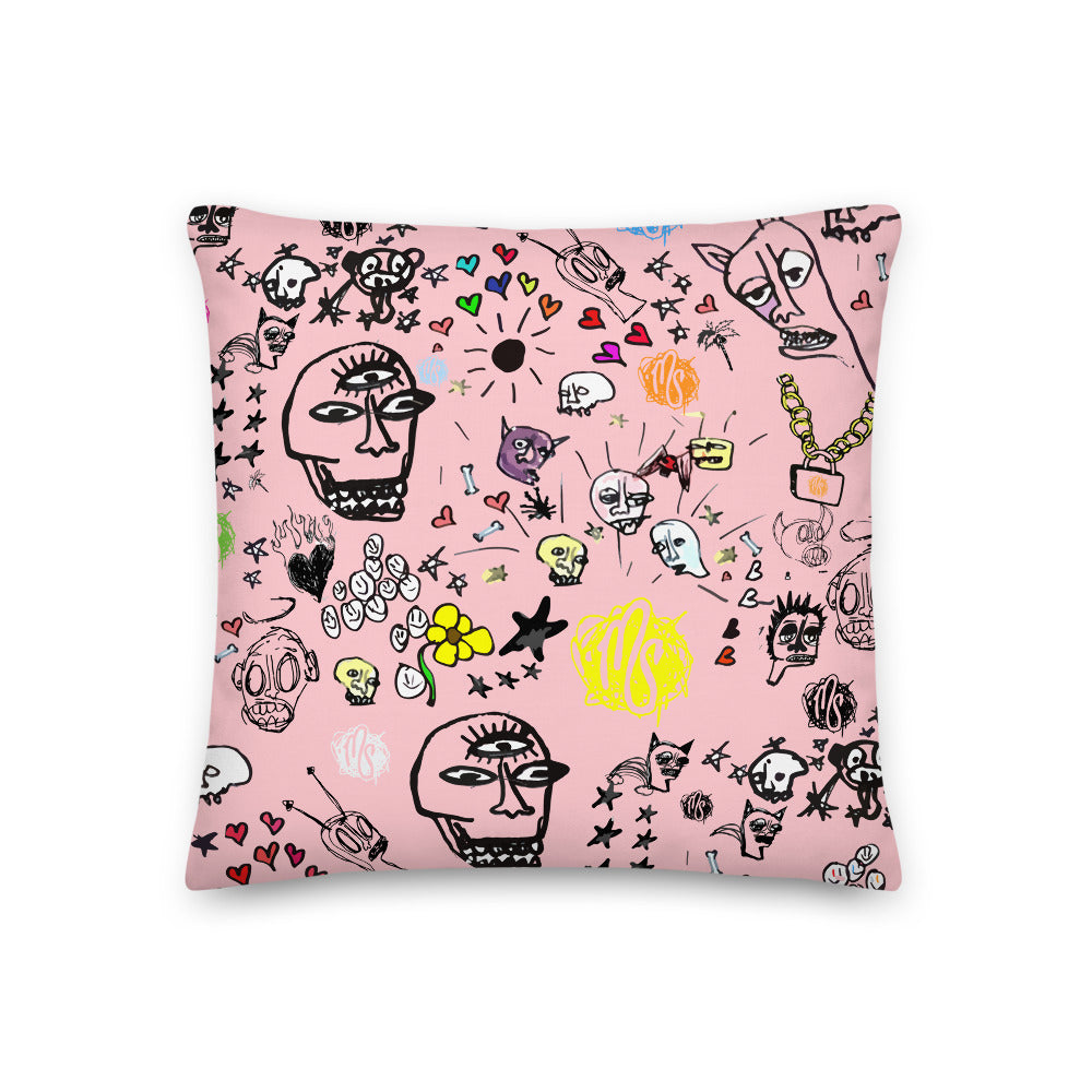 Art All Over Premium Pink Pillow