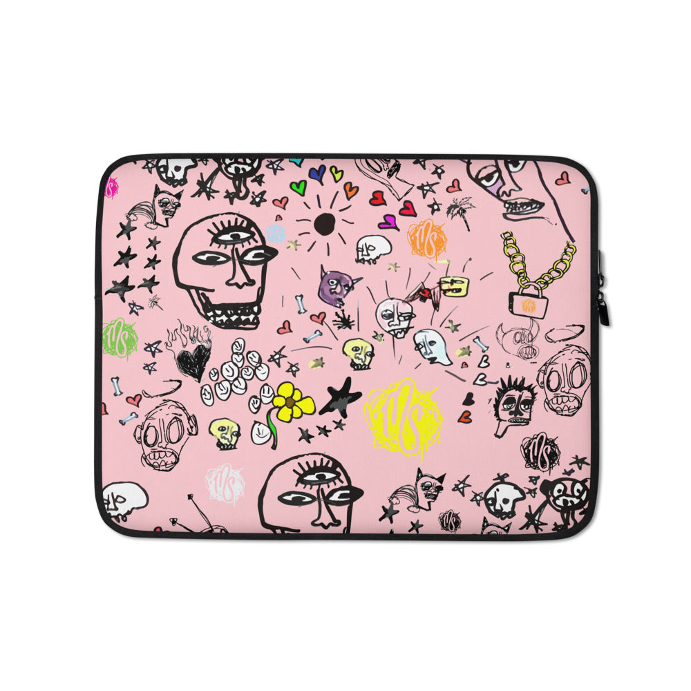 Art All Over Pink Laptop Sleeve